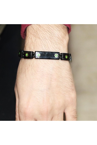 Oltu Taşı Üzeri İşleme Motifli Bileklik