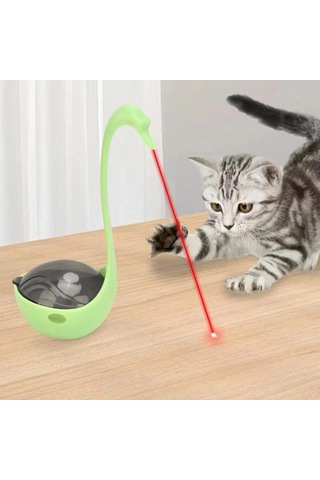 17.5 Cm Yeşil 1 Adet Kullanıma Uygun Kuğu Şeklinde Lazerli Kedi Oyuncağı