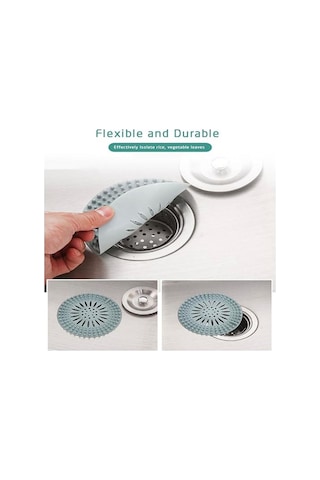 Mainshop Yuvarlak Silikon Lavabo Ve Küvet Süzgeci, Lavabo Tıkacı Beyaz Renk 1 Adet M-140 Çok Renkli