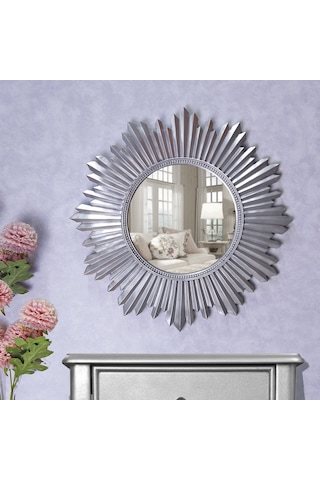 Armanda Yuvarlak Ayna Gümüş