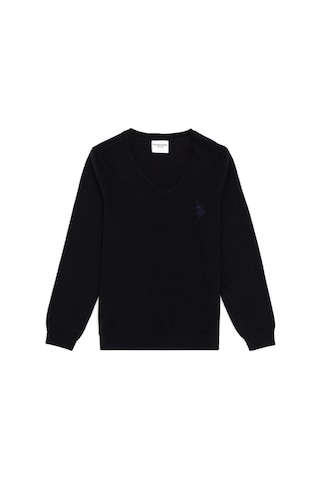 U.S. Polo Assn. Kız Çocuk Siyah V Yaka Basic Kazak 50294198-VR046