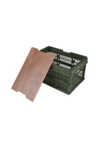 Fosenze Yeşil Küçük Çadır Sepeti - Taşınabilir Ahşap Kesme Tahtası, Katlanabilir, Su Geçirmez, Ev, Araba Bagajı Ve Piknik İçin Büyük Kapasiteli Organizasyon Kutusu Yeşil