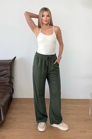 Giysa Kadın Beli Ayarlanabilir Çift Cepli Eşofman Altı Haki - Ms0001418