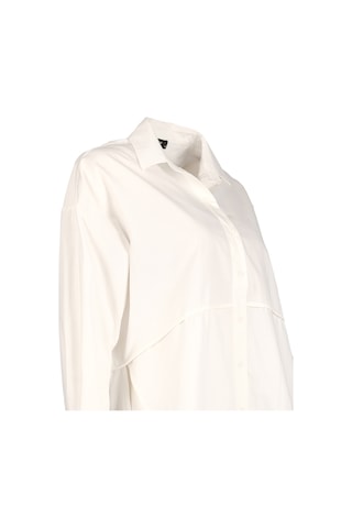 Ysatis Minimalist Oversize Uzun Kol Gömlek Yaka Kadın Gömlek Beyaz