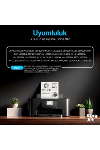 Kingjet Brother Uyumlu Tn-2355 Yüksek Kapasiteli 10'lu Paket Uyumlu Toner Hl-l2320d