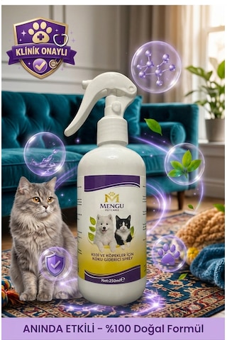 Kedi Kumu Ve Tuvaleti Koku Giderici - Bebek Pudrası Kokulu İdrar Ve Çişi Leke Çıkarıcı Sprey 250 Ml