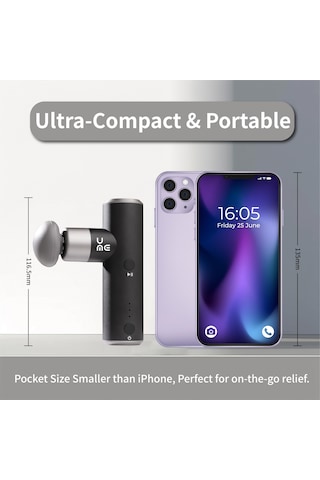 Breo S1 Mini Masaj Tabancası Seti, Taşınabilir Masaj Tabancası Küçük 0,19 Kg Ve 4 Masaj Başlığıyla 4 Kademeli Mini Masaj Tabancası, Sessiz Masaj, Süper Pil Ömrü, Uygun Tabanca Pili Usb Tip C Siyah