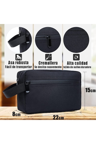 Tenfowee Seyahat Sulu Malzeme Çantası - Su Geçirmez Nilon - Cinsiyetlere Uygun - Kozmetik Ve Tıraş Gereçleri İçin Organizasyon Çantası Siyah