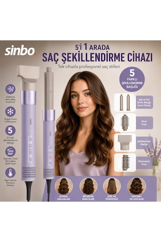Sinbo Shd-1760 Saç Şekillendirme Cihazı 3 Hız 5 Başlık 110.000rpm Sıcaklık Ayar