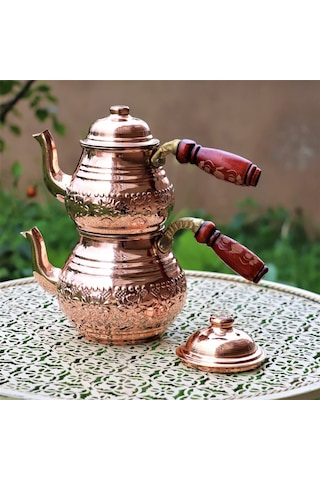 Baskı Bakır Çaydanlık 2,8 Lt Ve Sac Isıtıcı