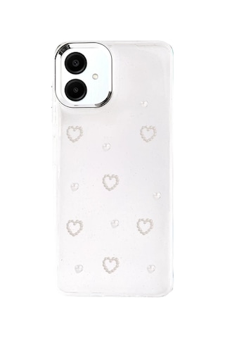 Newface Samsung Galaxy Uyumlu - A07 4g Fiyonk Desenli Kapak - Desen 10 Beyaz