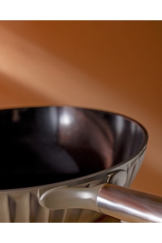 Madame Coco Freya Wok Tava - Kahverengi - 30 CM