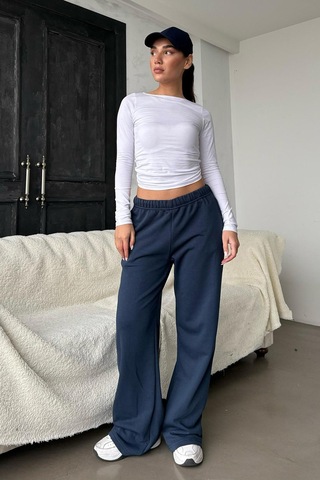 Madmext Lacivert Bol Paça Kadın Eşofman Altı Mg2279 Lacivert