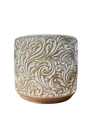 Bitki Tasarımı Ev Dekorasyon Gold Çiçek Desen Beton Saksı Çiçeklik Saksılık