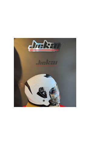 Jiekai Güneş Vizörlü Yarım Kask Beyaz