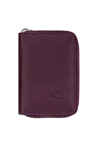 Nehironline Clovis Hakiki Deri Unisex Cüzdan - Mürdüm Mürdüm