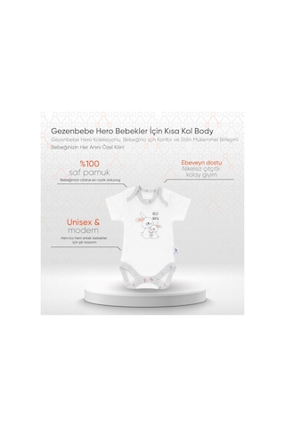 Gezenbebe Hero Bebekler İçin Kısa Kol Body 001