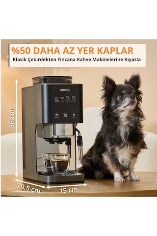 Krups Coffee Crush Experience Tam Otomatik Çekirdekten Fincana Espresso Kahve Makinesi -