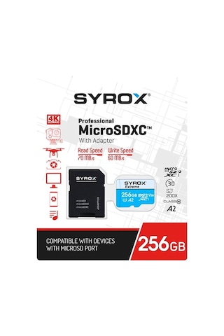 Syrox MC256 Class 10 256 GB Micro SD Hafıza Kartı