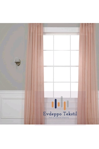 Taç Orabel Naturel Keten Tül Perde