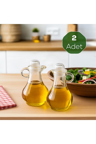 Porsima Pbt-570 Kapaklı Akrilik 2 Li Yağlık Sirkelik Yağdanlık Seti 80ml Şefaf