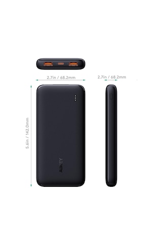 Aukey PB-N74S 20000 mAh 22.5 W Powerbank Siyah