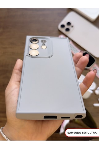 Samsung Galaxy S25 Ultra Uyumlu Kamera Korumalı Darbeye Dayanıklı Renk Atmayan Keep Silikon Kılıf Gri