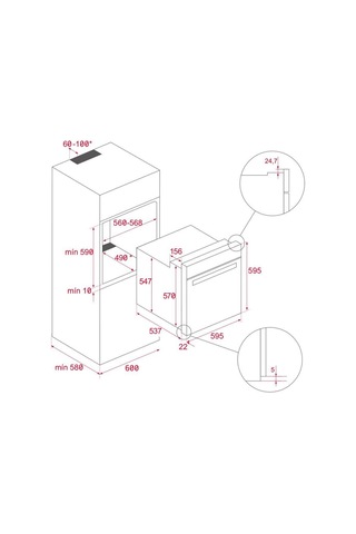 Teka Urban Serisi HLB 8400 WH - GZC 64320 XBC WH - DLV 68660 WH TOS Beyaz Ankastre Set