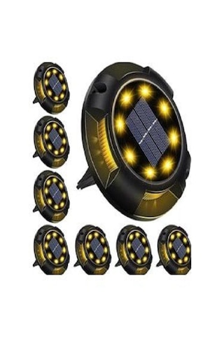 Mobgift 4'lü Solar Panelli Kazıklı Zemin Solar Ledi 8+4 Led Beyaz