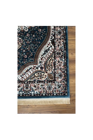 4 Metrekare - 6 Metrekare Modern Salon Ve Oturma Odası Halısı Yumuşak Doku Antialerjik Ipek Mavi 4158blueblue