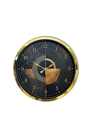 Altın İhtişam 40 X 40 Cm Gold Metal Duvar Saati