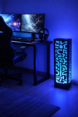 Dekoratif Lamba / Aplik - Rgb Led 4 Panelli Modern Tasarım, Kumandalı Ortam Aydınlatması 55 Cm Çok Renkli Diğer
