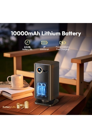 Byintek P70X 1080p Full HD 300ANSI Taşınabilir DLP Mini Projeksiyon Cihazı - TOF Lazer Otomatik Odaklamalı, Entegre 10000 mAh Bataryalı
