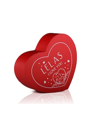 Lelas 1574 Kalp Şeklinde Üzerinde I Love You Baskılı Hediyelik Kutu