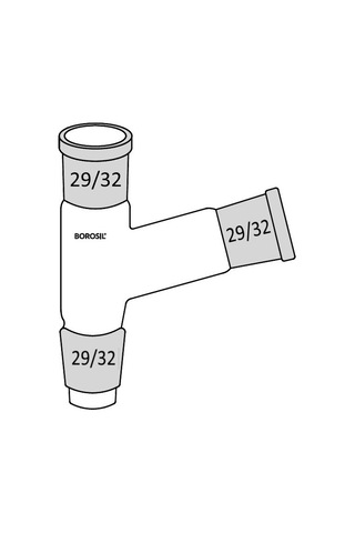 Borosil 29 32 İki Boyunlu 45 Derece Açılı Cam Adaptör