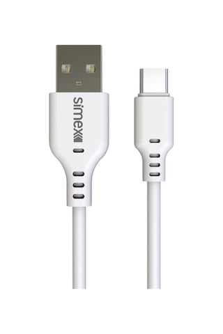 Simex SPK-04 Deluxe Type-C Data Şarj Kablosu Beyaz 1.2 M