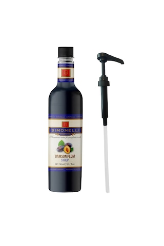 Simonelli Kahve ve Kokteyl Şurubu Mürdüm Eriği Aromalı 700 ML + Pompa
