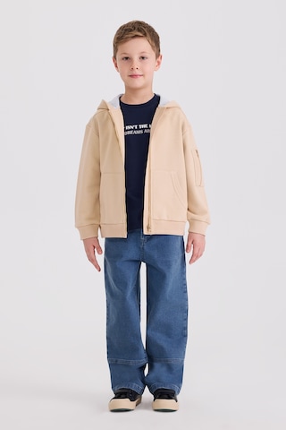 Panço Erkek Çocuk Fermuarlı Bej Sweatshirt 2611bk08003 Krem