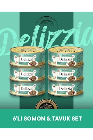 Reflex Plus Delizzia Yetişkin Somonlu-tavuklu Gravy Kedi Maması 6x85 Gram