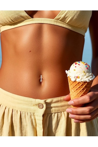 Pınme Göbek Deliği Titanyum Piercing 168970903 Altın