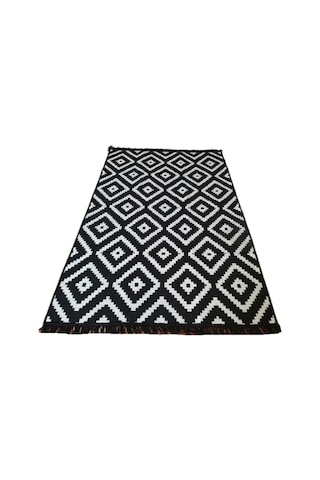 Çift Taraflı Kilim Yolluk - Siyah Beyaz Piramit Desen 80x200