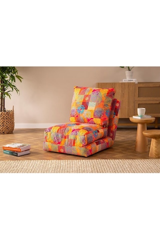 Pafu Taida Tekli Katlanır Yataklı Uzanma Koltuğu Patchwork Turuncu