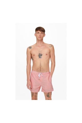 Only & Sons Erkek Onsted Çizgili Deniz Şortu 22021841 Pembe