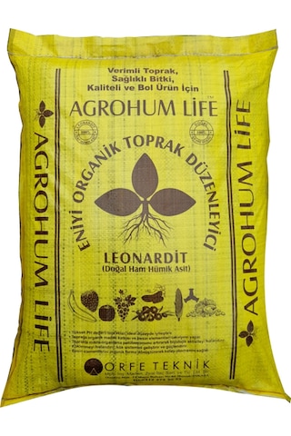 Agrohum Life 25 Kg'lık İşlenmiş Toz Leonardit Çuvalı