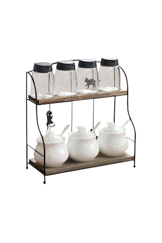 Narin Depolama Rafı Çift Katmanlı Raf Güzellik Tutucu Raf Kedi Metal Organizatör Ev Mutfak Banyo İçin Depolama Tutucular & Amp Raflar 3