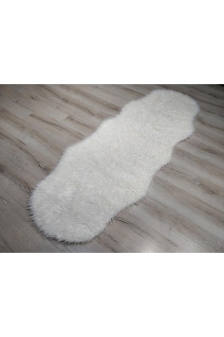 Yamalıhome Peluş Halı Apost Beyaz 75 x 200Cm Post Halı