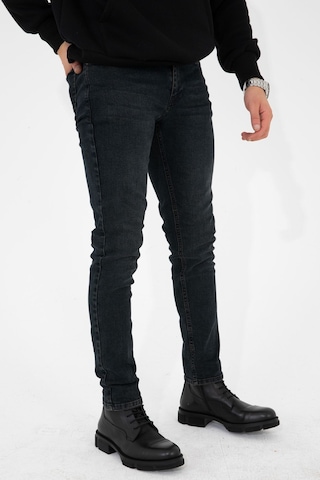 Erkek Taşlamalı Antrasit Slim Fit Likralı Esnek Jeans Kot Pantolon (492242320)