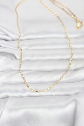 Cm 14k Gold Renk Lazerli Zincir Model 60 Cm Kadın Kolye - Lisinya Altın