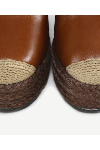 Yargıcı Özel Jüt Boyama Deri Espadril 24ykay4560x 057 Kahverengi