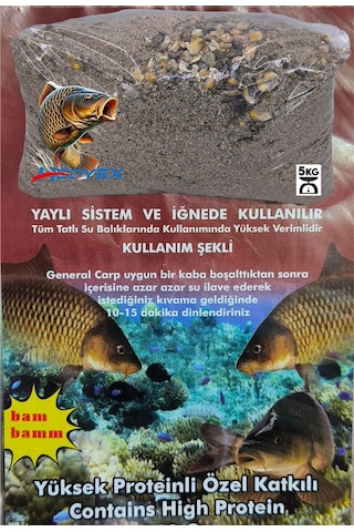 Hedyex 5kg Sazan Tozu Yüksek Proteinli Özel Katkılı Sazan Alabalık Avı Toz Yem